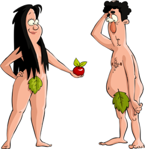 adam and eve eating the forbidden apple